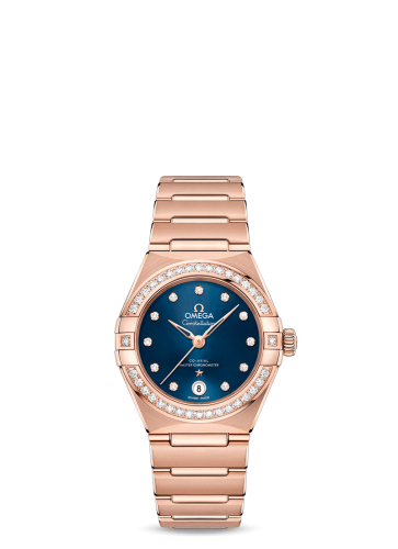 [131.55.29.20.53.001 (aka: 13155292053001)] Constellation Manhattan 29 Co-Axial Master Chronometer Sedna Gold / Blue / Diamond