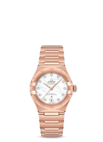 [131.50.29.20.55.001 (aka: 13150292055001)] Constellation Manhattan 29 Co-Axial Master Chronometer Sedna Gold / MOP