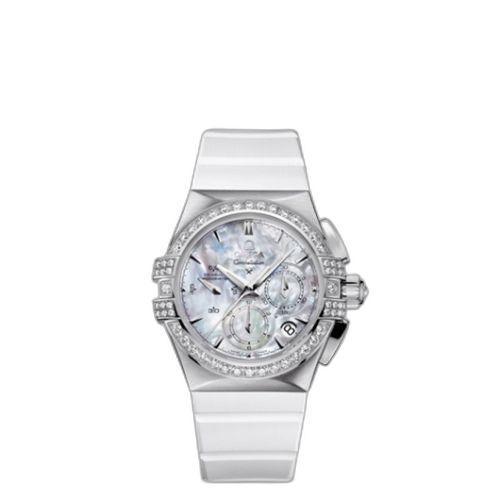 [121.17.35.50.05.001 (aka: 12117355005001)] Constellation Co-Axial 35 Chronograph Double Eagle Stainless Steel / MOP / Rubber