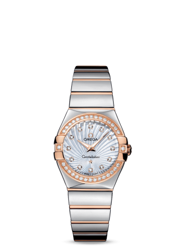 [123.25.27.60.55.006 (aka: 12325276055006)] Constellation Quartz 27 Polished Stainless Steel / Red Gold / Diamond / MOP Supernova