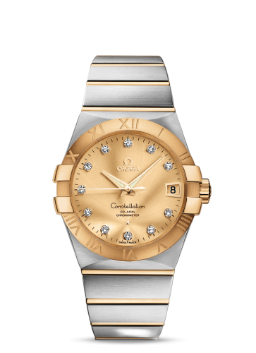 [123.20.38.21.58.001 (aka: 12320382158001)] Constellation Co-Axial 38 Stainless Steel / Yellow Gold / Champagne
