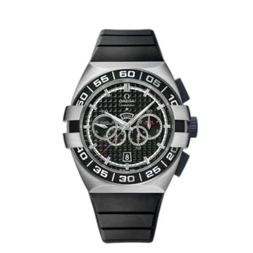 [121.32.44.52.01.001 (aka: 12132445201001)] Constellation Co-Axial 44 Chronograph Double Eagle Four Counters Stainless Steel / Black / Rubber