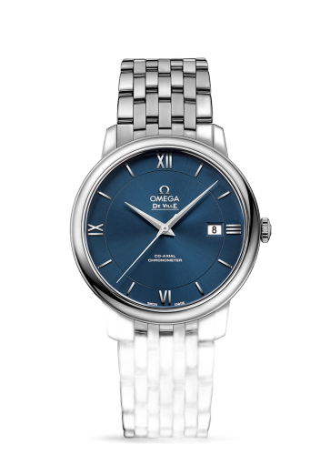 [424.10.40.20.03.001 (aka: 42410402003001)] De Ville Prestige Co-Axial 39.5 Stainless Steel / Blue / Bracelet