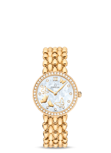 [424.55.27.60.55.005 (aka: 42455276055005)] De Ville Prestige Dewdrop Quartz 27.4 Yellow Gold / Diamond / Butterfly / Bracelet