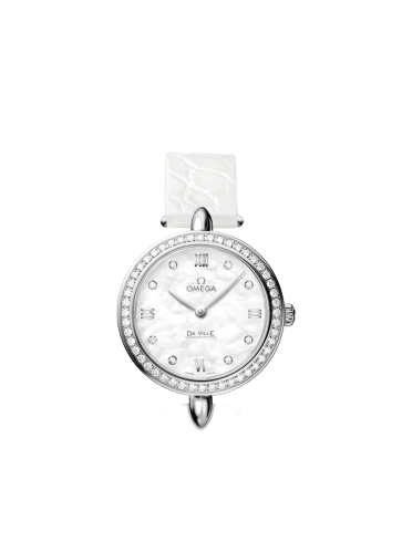 [424.18.27.60.55.001 (aka: 42418276055001)] De Ville Prestige Dewdrop Quartz 27.4 Stainless Steel / MOP / Diamond