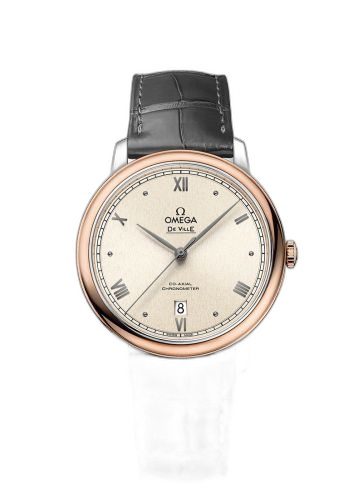 [424.23.40.20.09.001 (aka: 42423402009001)] De Ville Prestige Co-Axial 39.5 Stainless Steel / Red Gold / Pink Linen