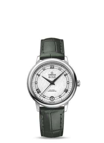 [424.13.33.20.52.002 (aka: 42413332052002)] De Ville Prestige Co-Axial 32.7 Stainless Steel / Vintage Silk Silver