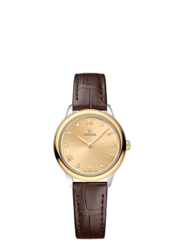 [434.23.28.60.58.001 (aka: 43423286058001)] De Ville Quartz 27.5 Stainless Steel - Yellow Gold / Champagne - Diamond
