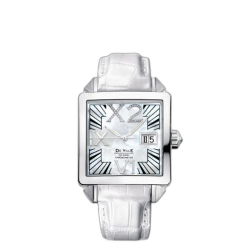 [7719.75.36 (aka: 77197536)] De Ville X2 Co-Axial 35 Big Date White Gold / MOP / White