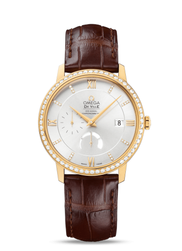 [424.58.40.21.52.001 (aka: 42458402152001)] De Ville Prestige Co-Axial 39.5 Power Reserve Yellow Gold / Diamond / Silver