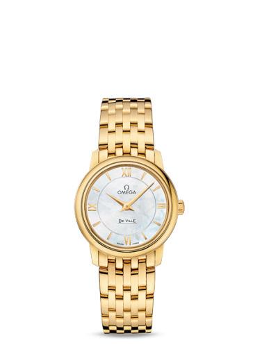 [424.50.27.60.05.001 (aka: 42450276005001)] De Ville Prestige Quartz 27.4 Yellow Gold / MOP / Bracelet