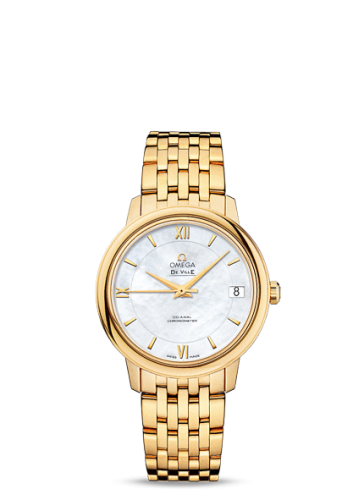 [424.50.33.20.05.001 (aka: 42450332005001)] De Ville Prestige Co-Axial 32.7 Yellow Gold / MOP / Bracelet