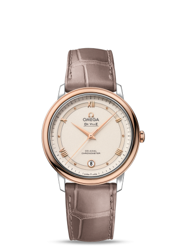 [424.23.37.20.09.001 (aka: 42423372009001)] De Ville Prestige Co-Axial 36.8 Stainless Steel / Red Gold / Vintage Ivory