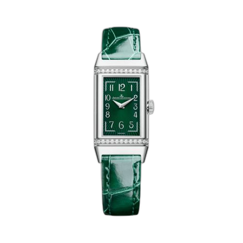 [328853J (aka: Q328853J)] Reverso One Monoface Stainless Steel - Diamond / Green / Alligator