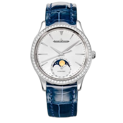 [1258401] Master Ultra Thin Moon 34 Stainless Steel / Diamond / Silver / Alligator