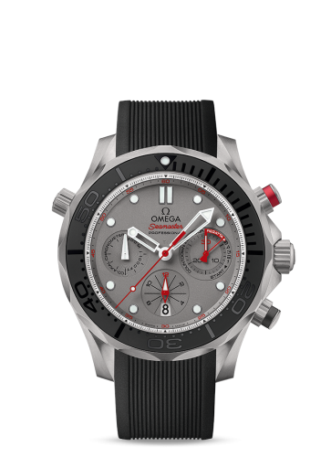 [212.92.44.50.99.001 (aka: 21292445099001)] Seamaster Diver 300M Co-Axial 44 Chronograph Titanium / Grey / Rubber / ETNZ
