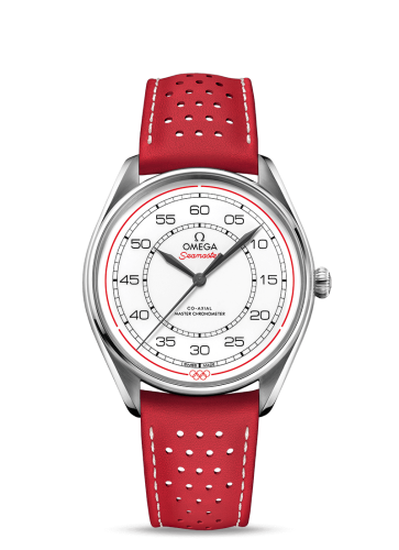 [522.32.40.20.04.004 (aka: 52232402004004)] Seamaster Master Co-Axial 39.5 Olympic Timekeeper Stainless Steel / White / Red