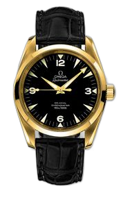 [2603.52.31 (aka: 26035231)] Seamaster Aqua Terra 150M Co-Axial 39.2 Railmaster Yellow Gold / Black Alligator