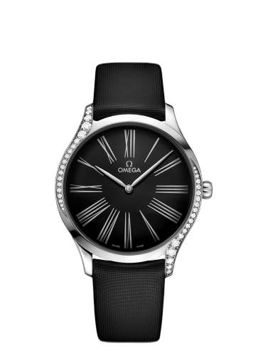 [428.17.39.60.01.001 (aka: 42817396001001)] De Ville Trésor 39 Stainless Steel / Black Roman / Fabric