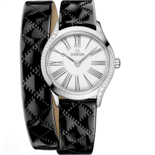 [428.17.26.60.04.007 (aka: 42817266004007)] Mini Trésor Quartz 26 Stainless Steel - Diamond / White Enamel / Double Tour