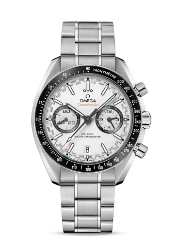 [329.30.44.51.04.001 (aka: 32930445104001)] Speedmaster Racing Master Co-Axial Stainless Steel / White / Bracelet