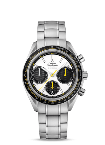 [326.30.40.50.04.001 (aka: 32630405004001)] Speedmaster Racing Co-Axial Chronograph Stainless Steel / Silver-Yellow / Bracelet