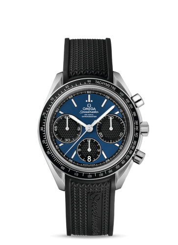 [326.32.40.50.03.001 (aka: 32632405003001)] Speedmaster Racing Co-Axial Chronograph Stainless Steel / Blue / Rubber
