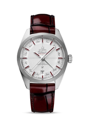 [130.93.41.22.99.001 (aka: 13093412299001)] Globemaster Annual Calendar Platinum / Silver / Burgundy