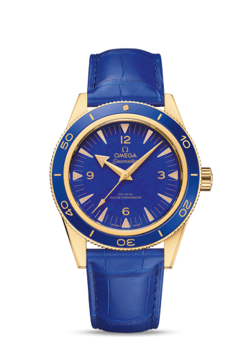 [234.63.41.21.99.002 (aka: 23460412199002, 23463412199002)] Seamaster 300 Co-Axial Master Chronometer Yellow Gold / Lapis Lazuli