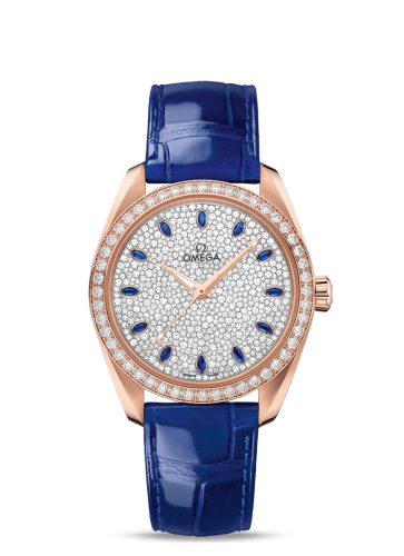 [220.58.38.20.99.002 (aka: 22058382099002)] Seamaster Aqua Terra 150M Master Chronometer 38 Sedna Gold / Diamond / Snow Sapphire / Alligator