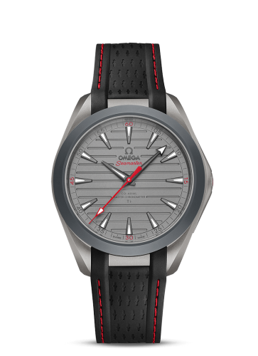 [220.92.41.21.06.001 (aka: 22092412106001)] Seamaster Aqua Terra 150M Master Chronometer 41 Ultra Light Titanium / Grey - Red / Rubber