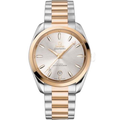 [220.20.38.20.02.002 (aka: 22020382002002)] Seamaster Aqua Terra 150M Shades Master Chronometer 38 Stainless Steel - Moonshine Gold / Silver / Bracelet