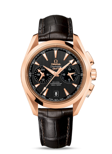 [231.53.43.52.06.001 (aka: 23153435206001)] Seamaster Aqua Terra 150M Co-Axial 43 GMT Chronograph Red Gold / Grey