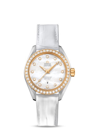 [231.28.34.20.55.004 (aka: 23128342055004)] Seamaster Aqua Terra 150M Master Co-Axial 34 Stainless Steel / Yellow Gold / Diamond / MOP