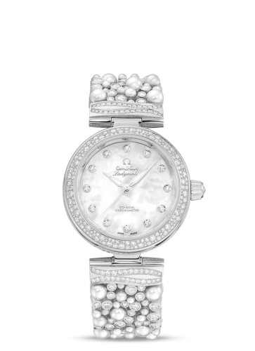 [425.65.34.20.55.013 (aka: 42565342055013)] LadyMatic Co-Axial 34 White Gold / Pearls and Diamonds