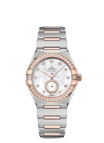 [131.25.34.20.55.001] Constellation Master Chronometer Small Seconds 34 Stainless Steel / Sedna Gold / Diamond / MOP / Bracelet