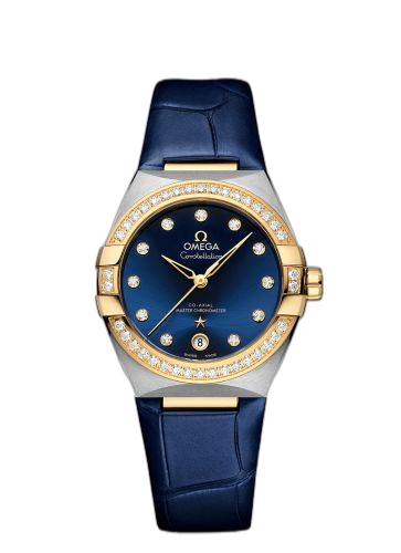 [131.28.36.20.53.001] Master Chronometer 36 Stainless Steel / Yellow Gold / Diamond / Blue / Strap