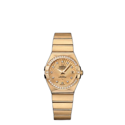 [123.55.27.20.58.001 (aka: 12355272058001)] Constellation Co-Axial 27 Brushed Yellow Gold / Diamond / Champagne Supernova