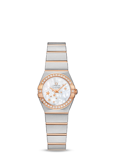 [123.25.24.60.05.002 (aka: 12325246005002)] Constellation Quartz 24 Brushed Stainless Steel / Red Gold / Diamond / MOP Stars