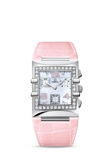 [1847.70.34] Constellation Quadra Quartz 28 Chronograph Stainless Steel / Diamond / Pink MOP/ Alligator