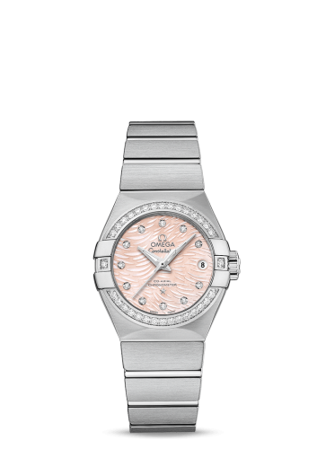 [123.15.27.20.57.002 (aka: 12315272057002)] Constellation Co-Axial 27 Brushed Stainless Steel / Diamond / Pink MOP