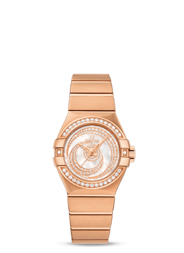 [123.55.27.20.55.005 (aka: 12355272055005)] Constellation Co-Axial 27 Brushed Red Gold / Diamond / Diamond Moon
