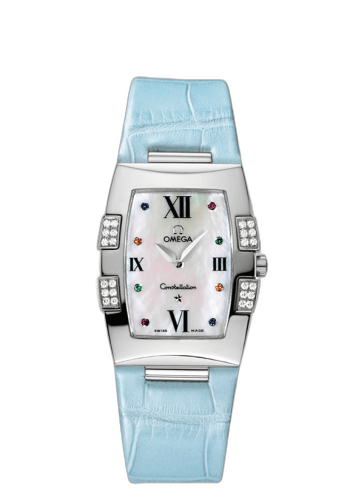 [1886.79.33] Constellation Quadrella Quartz 25 Stainless Steel / MOP / Blue Alligator