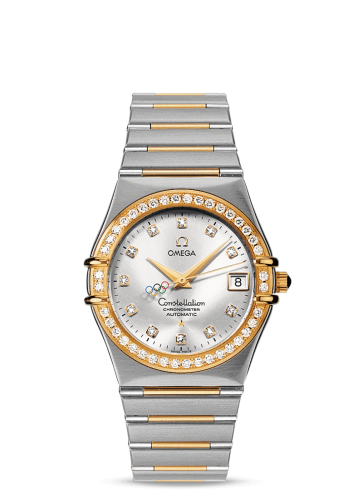 [111.25.36.10.52.001] Constellation Co-Axial 35.5 Stainless Steel / Yellow Gold / Diamond / Silver / Olympic Beijing 2008
