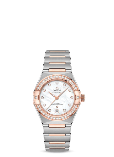 [131.25.29.20.55.001 (aka: 13125292055001)] Constellation Manhattan 29 Co-Axial Master Chronometer Stainless Steel / Sedna Gold / MOP / Diamond
