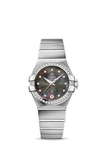 [123.15.27.20.57.003 (aka: 12315272057003)] Constellation Co-Axial 27 Brushed Stainless Steel / Diamond / Tahiti MOP