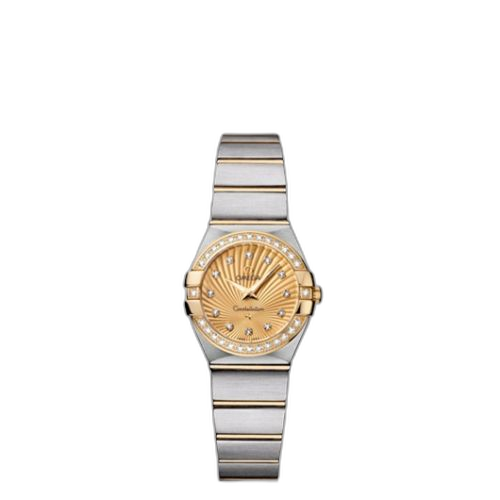 [123.25.24.60.58.001 (aka: 12325246058001)] Constellation Quartz 24 Brushed Stainless Steel / Yellow Gold / Diamond / Champagne Supernova