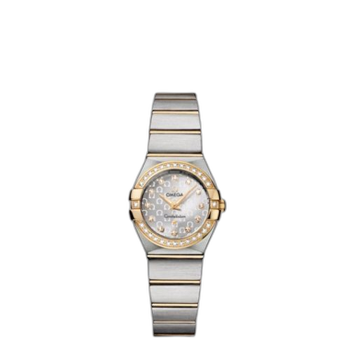 [123.25.24.60.52.002 (aka: 12325246052002)] Constellation Quartz 24 Brushed Stainless Steel / Yellow Gold / Silver Omega
