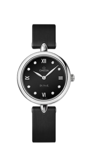 [424.12.27.60.51.001 (aka: 42412276051001)] De Ville Prestige Dewdrop Quartz 27.4 Stainless Steel / Black