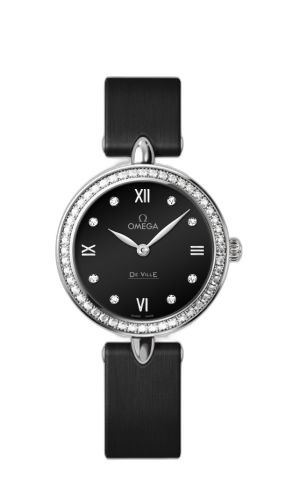 [424.17.27.60.51.001 (aka: 42417276051001)] De Ville Prestige Dewdrop Quartz 27.4 Stainless Steel / Black / Diamond